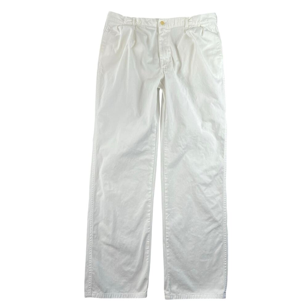 Vintage Polo Ralph Lauren White Denim Jeans USA Made Straight Leg 36x34